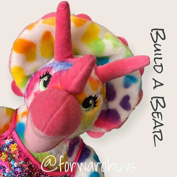 Build a Bear Tie-Dye Triceratops Bear In Dress - Picture 7 of 8